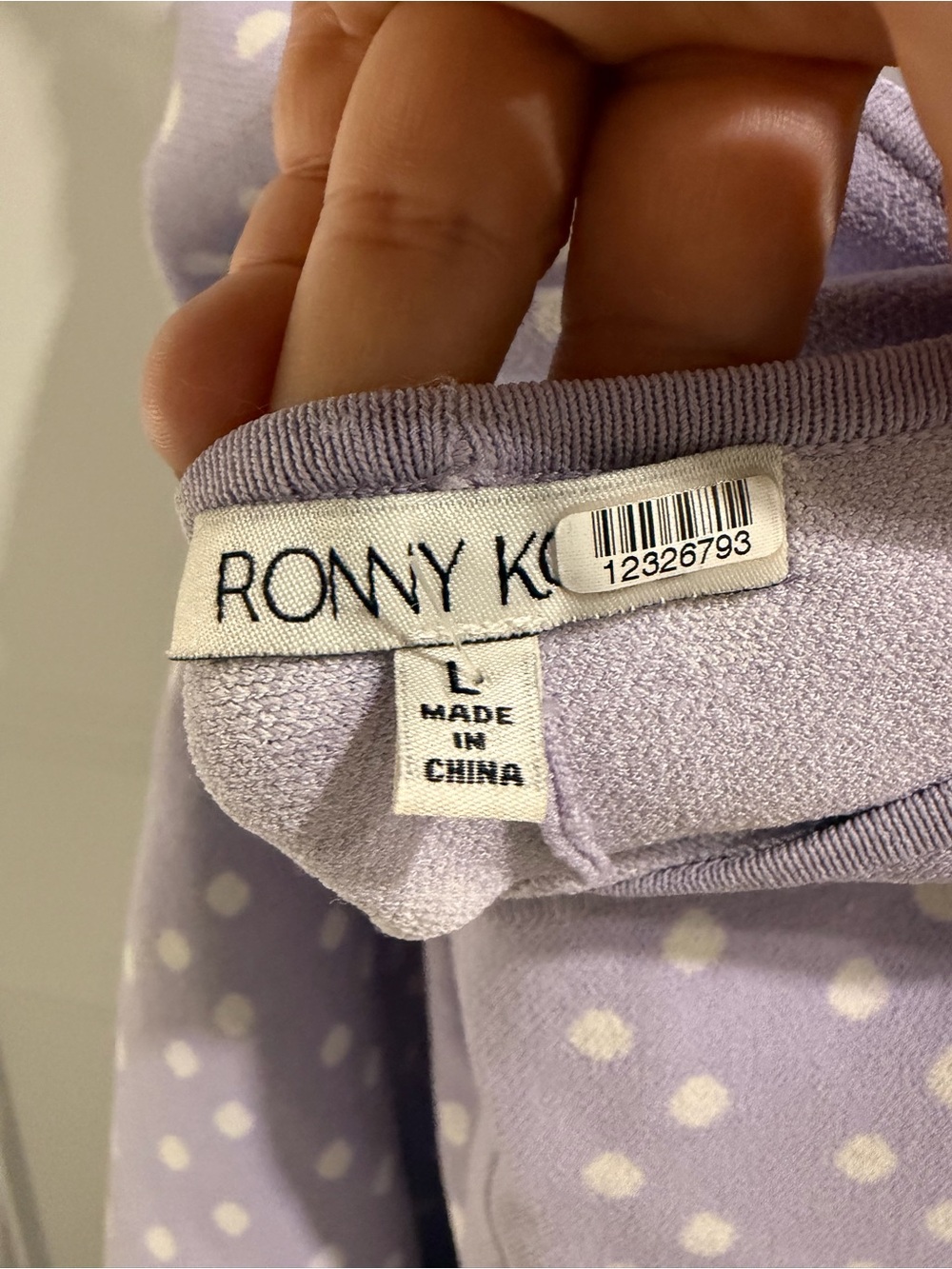 Ronny Kobo-sz Large-Lavender Polka Dot Halter Dress - Picture 4 of 5